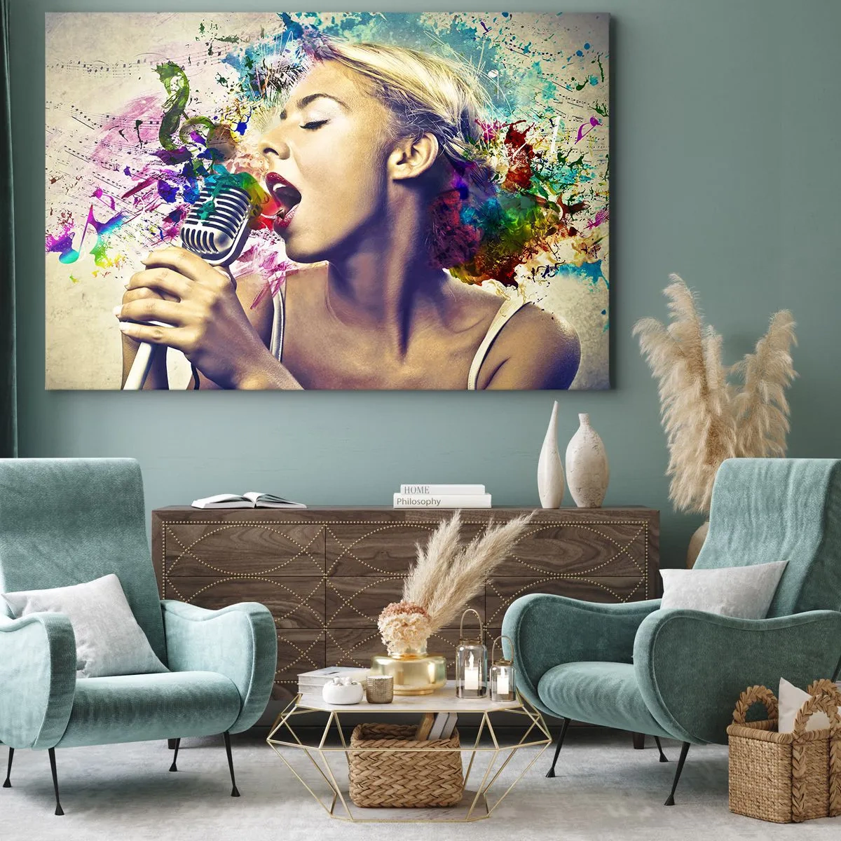 Schilderen op canvas - Schilder de wereld met je stem - 120x80 cm