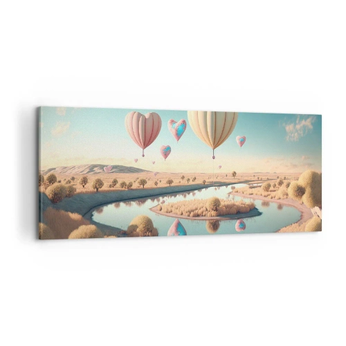 Schilderen op canvas - Liefde laat je vliegen - 100x40 cm