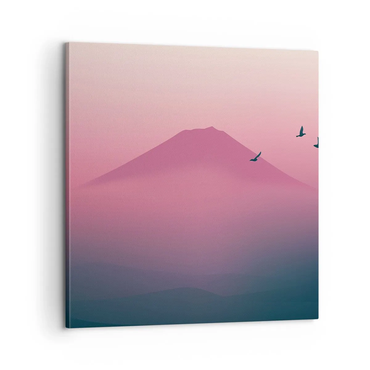 Schilderen op canvas - Wandelaars boven de wolken - 60x60 cm