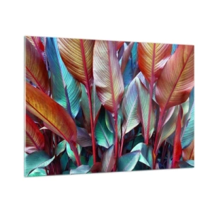 Schilderen op glas - Een kleurrijk struikgewas - 100x70 cm
