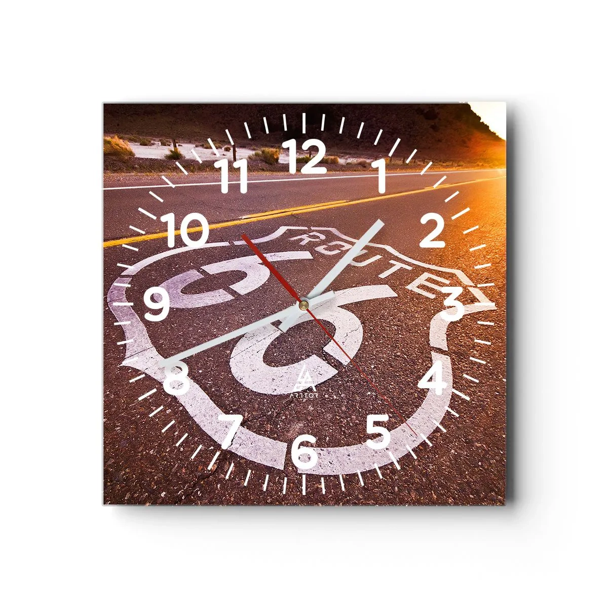 Wandklok - Klok - De beroemde weg 66 - 40x40 cm