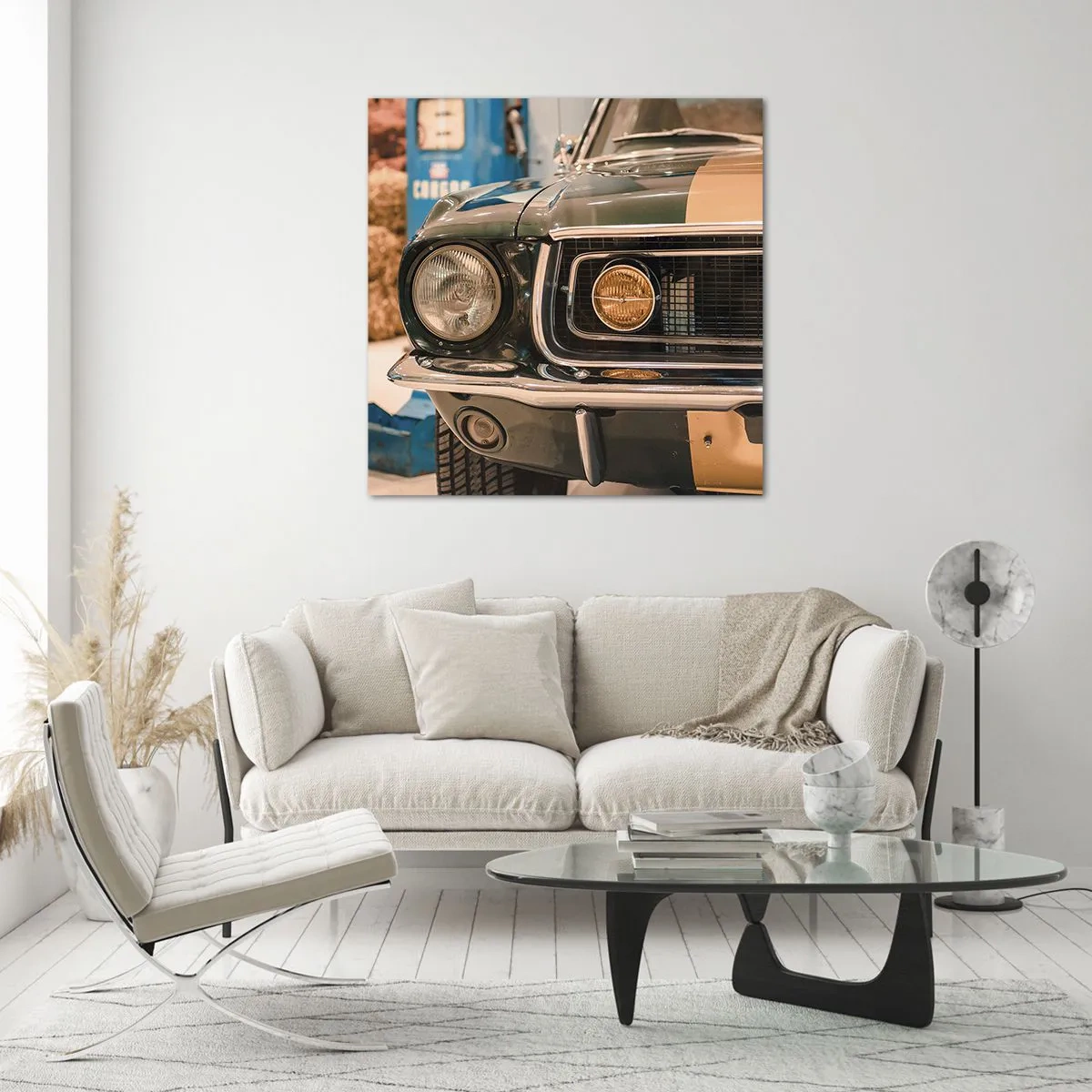 Schilderen op glas - Ontmoeting met een legende - 50x50 cm