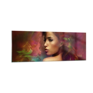 Schilderen op glas - Mooier dan een regenboog, zo delicaat als een mist - 140x50 cm