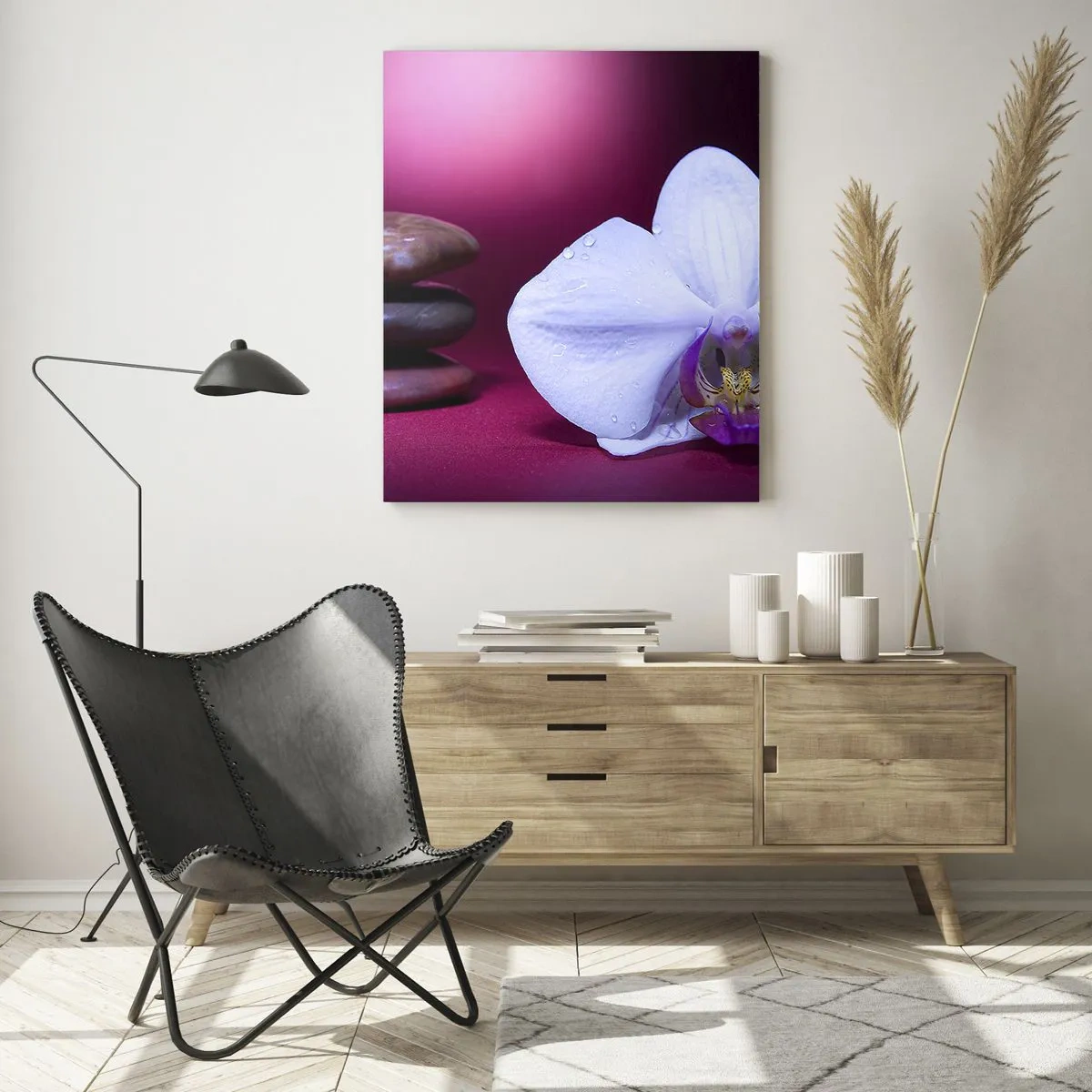 Schilderen op glas - Een studie van versheid in paars - 50x70 cm