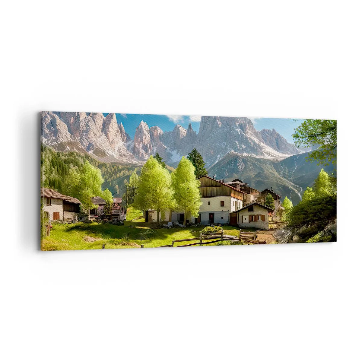 Schilderen op canvas - Alpine idylle - 100x40 cm