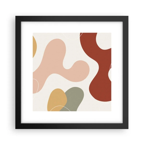 Poster in een zwarte lijst - Kronkels of krullen? - 30x30 cm