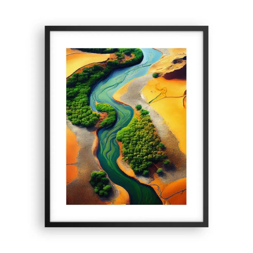Poster in een zwarte lijst - Levengevende rivier - 40x50 cm