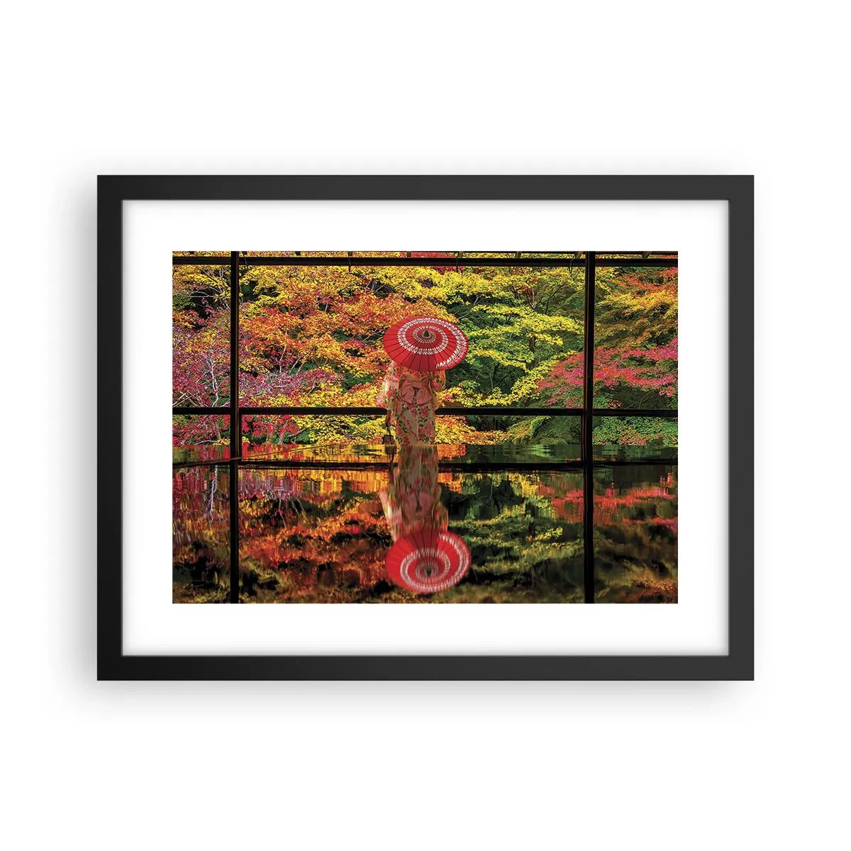 Poster in een zwarte lijst - In de tempel van de natuur - 40x30 cm