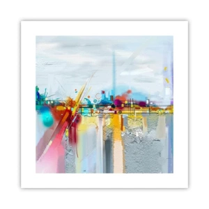 Poster - Brug van vreugde bij de rivier van het leven - 40x40 cm