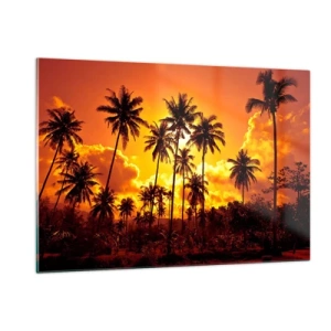 Schilderen op glas - Bergen staan ​​in brand, bossen staan ​​in brand - 120x80 cm