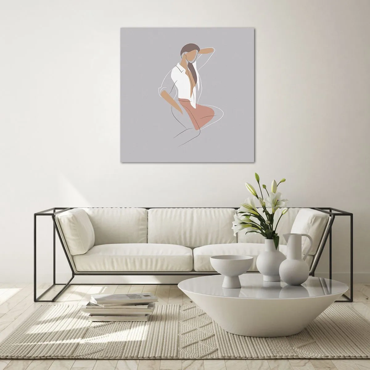 Schilderen op glas - Omtrek van gracieusheid - 40x40 cm