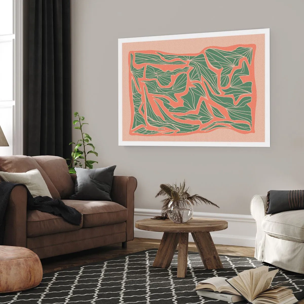 Poster - De strijd tussen koraal en groen - 40x30 cm