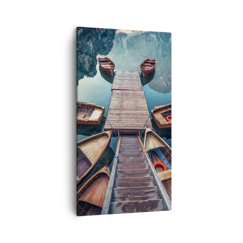 Schilderen op canvas - Ik wacht bij de jachthaven - 45x80 cm