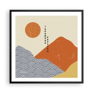 Poster in een zwarte lijst - In de Japanse spirit - 60x60 cm