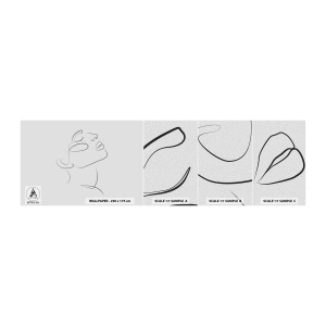 Fotobehang Staaltje Standard Eco - De wendingen van dromen - Het gezicht van de vrouw, Portret van een vrouw, Grafisch - 100x30 cm