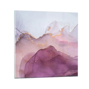 Schilderen op glas - Lila en paarse golven - 30x30 cm