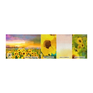 Fotobehang Monster Premium Canvas - De zon zelf daalde naar de aarde - Zonnebloem veld, zonnebloem, Natuur - 100x30 cm
