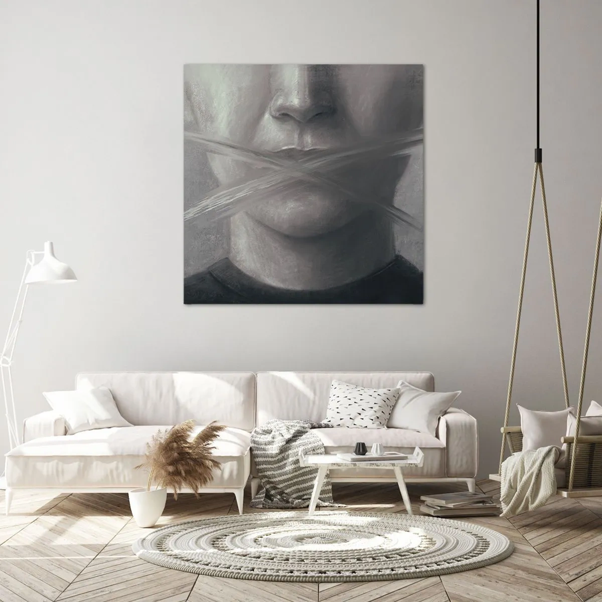 Schilderen op canvas - Zonder een woord - 60x60 cm