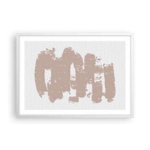 Poster in een witte lijst - Abstractie in zachtroze - 70x50 cm