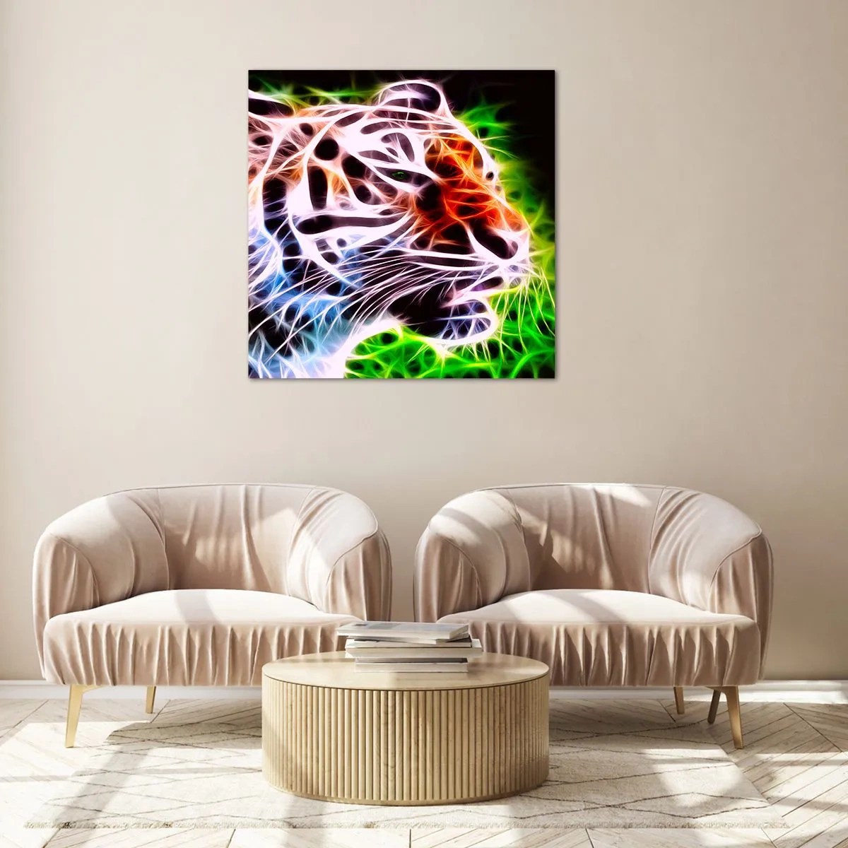 Schilderen op glas - Vreselijke uitstraling - 70x70 cm