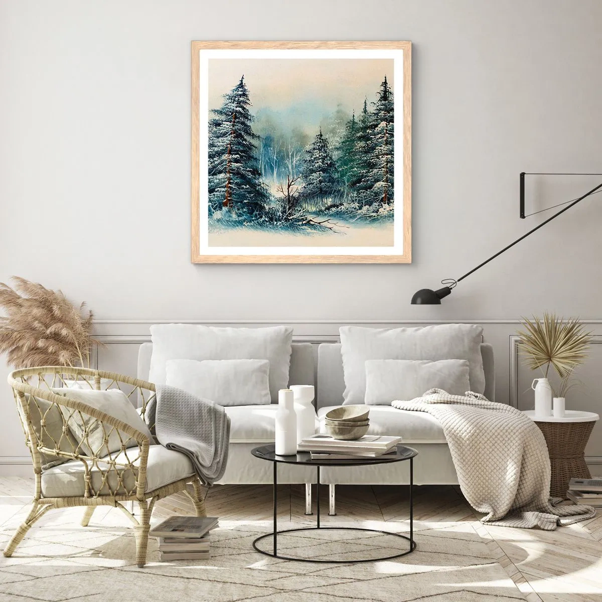 Een poster in een licht eiken lijst - Klaar voor kerst - 60x60 cm