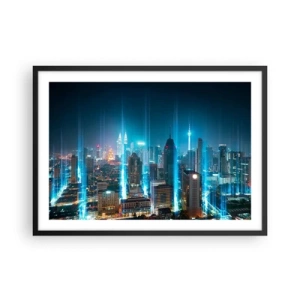 Poster in een zwarte lijst - Op z'n Berlijns naar de hemel - 70x50 cm