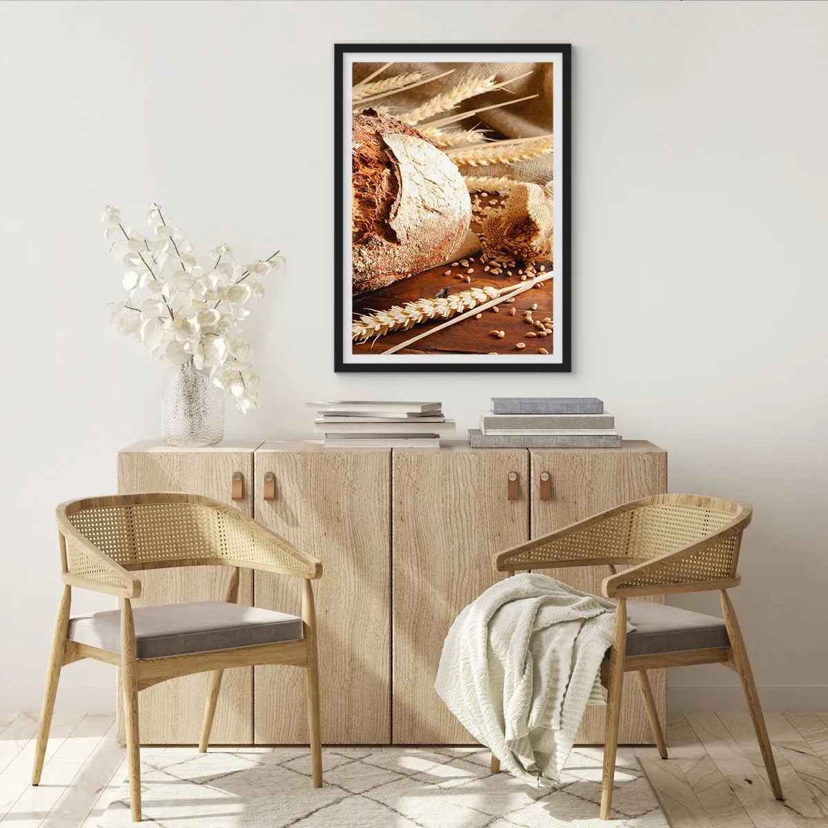 Poster in een zwarte lijst - Smakelijk, geurig, knapperig - 61x91 cm
