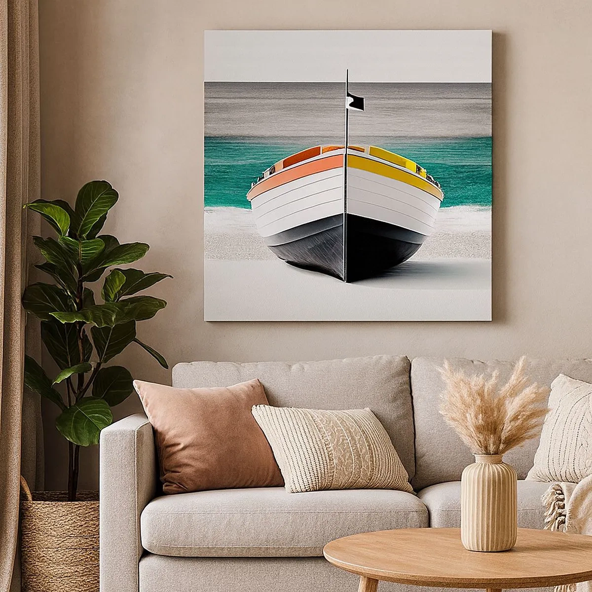 Schilderen op canvas - Op zijn plaats - 30x30 cm