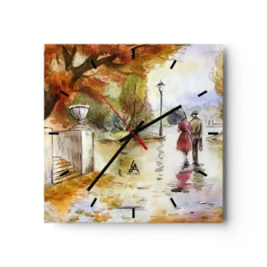 Wandklok - Klok - Romantische herfst in het park - 30x30 cm