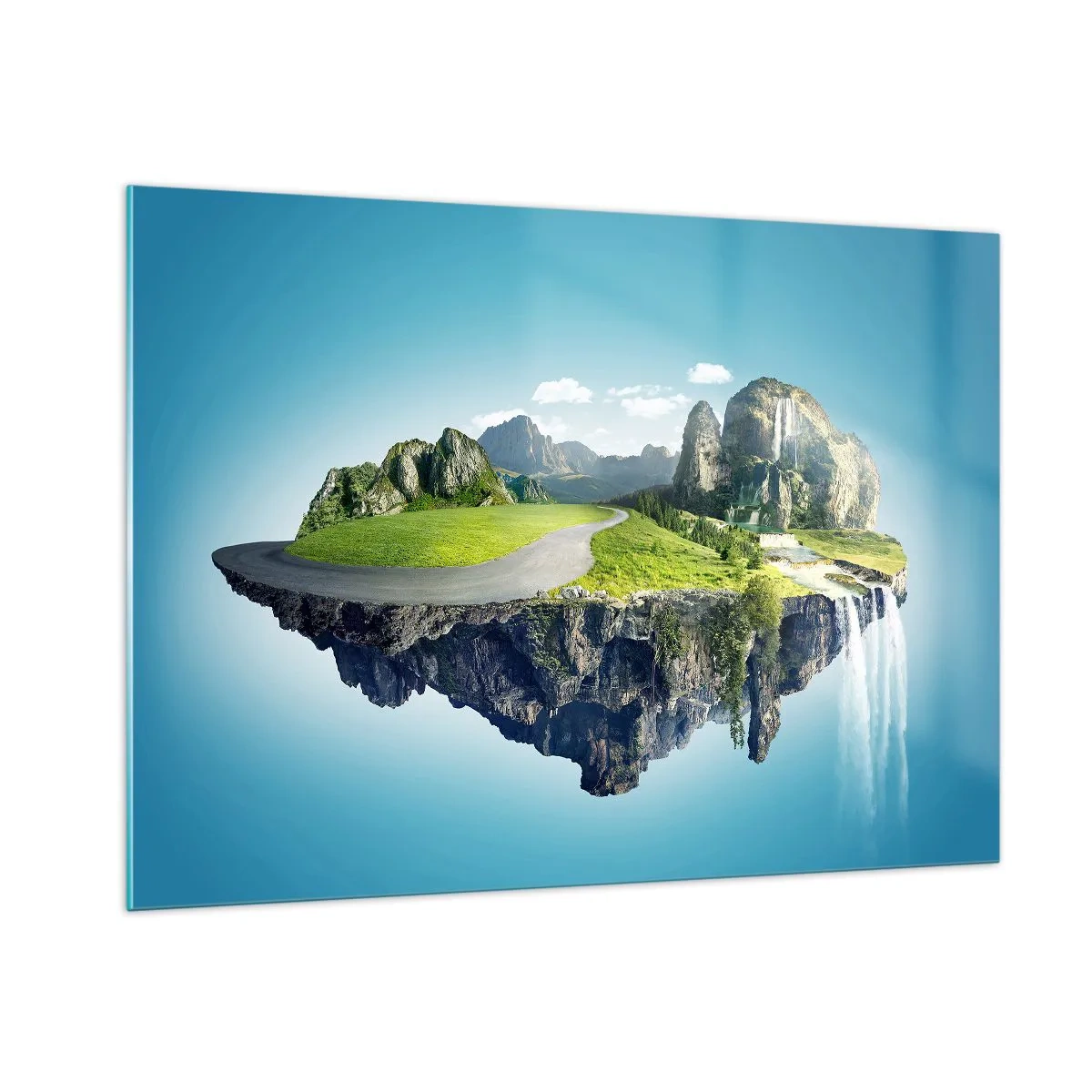 Schilderen op glas - Fantastisch eiland - 100x70 cm