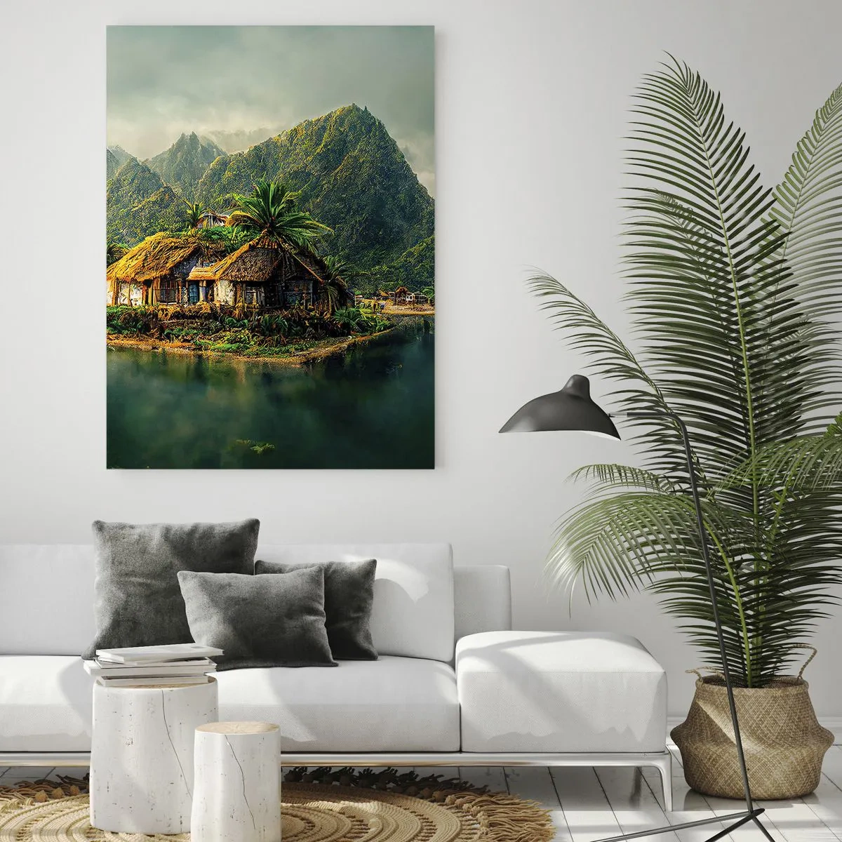 Schilderen op glas - Tropisch paradijs - 50x70 cm