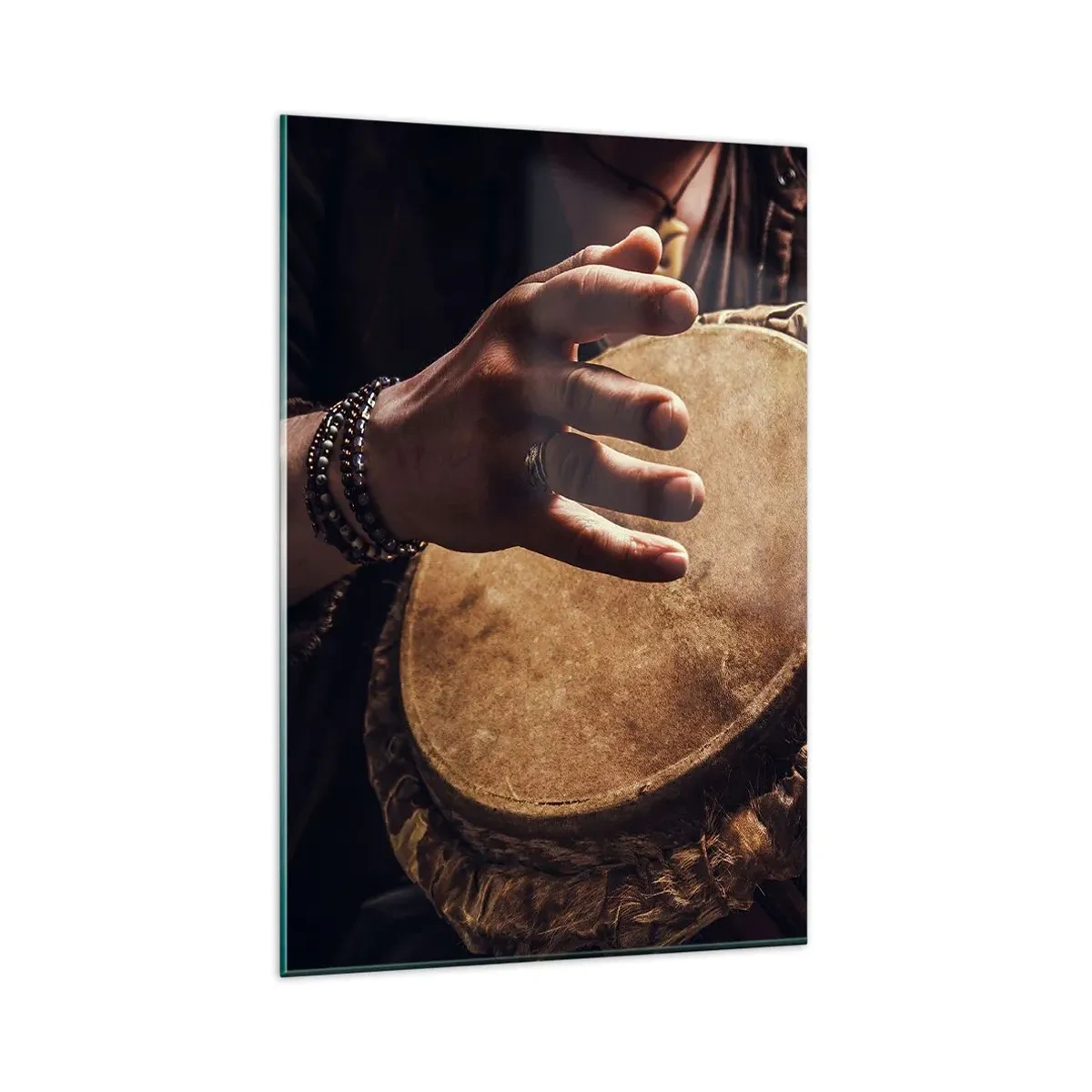 Schilderen op glas - Op het ritme van het hart - 80x120 cm