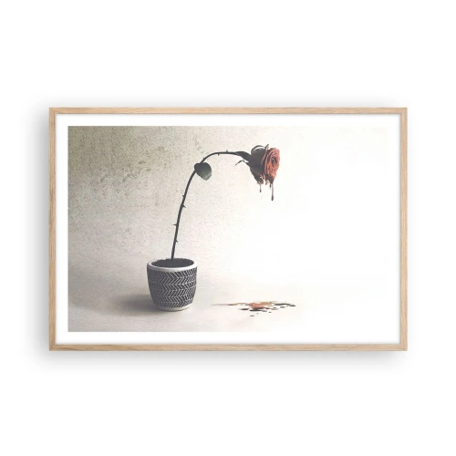 Een poster in een licht eiken lijst - Rosa dolorosa - 91x61 cm