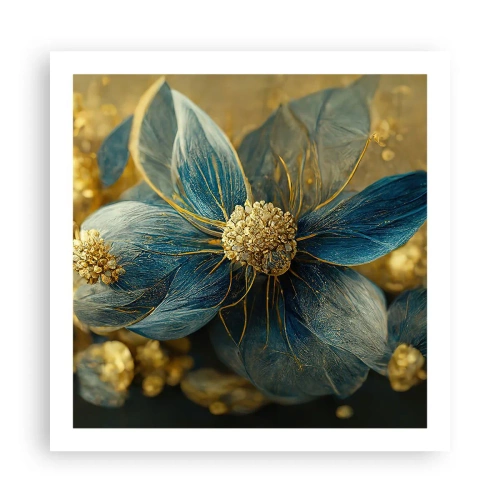 Poster - Bloei met goud - 60x60 cm