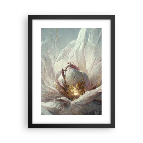Poster in een zwarte lijst - Hij bloeit eens in de honderd jaar - 30x40 cm