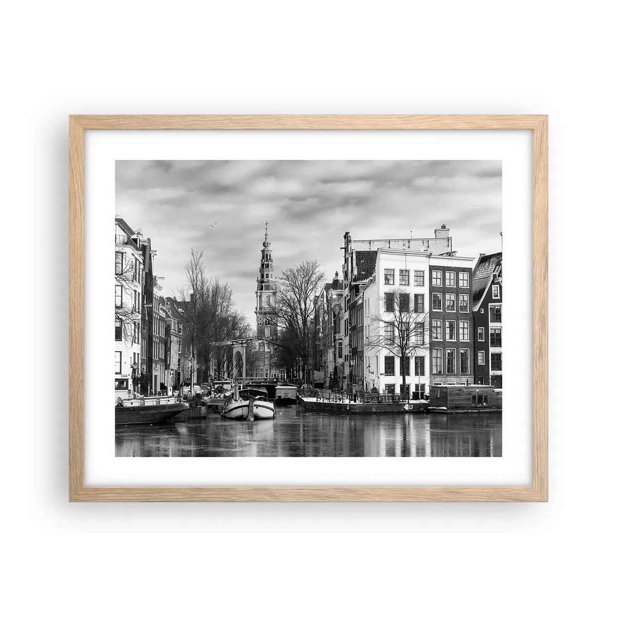 Een poster in een licht eiken lijst - Amsterdamse sferen - 50x40 cm
