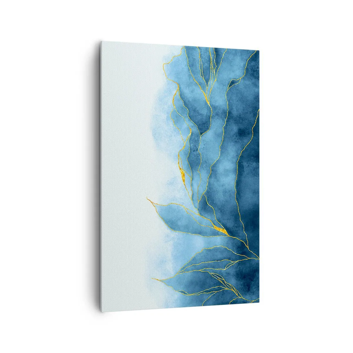 Schilderen op canvas - Blauw in goud - 80x120 cm