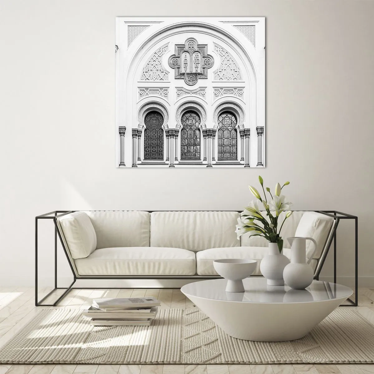 Schilderen op glas - Op de grens van culturen - 70x70 cm