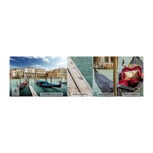 Fotobehang Monster Premium Sand - Paleizen in het blauw - Stad, Venetië, Architectuur - 100x30 cm
