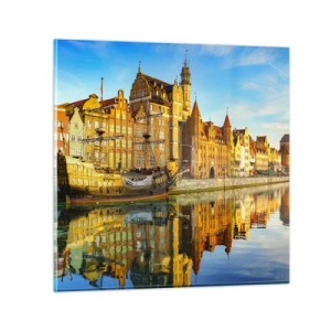 Schilderen op glas - Een spiegelbeeld van het verleden - 30x30 cm