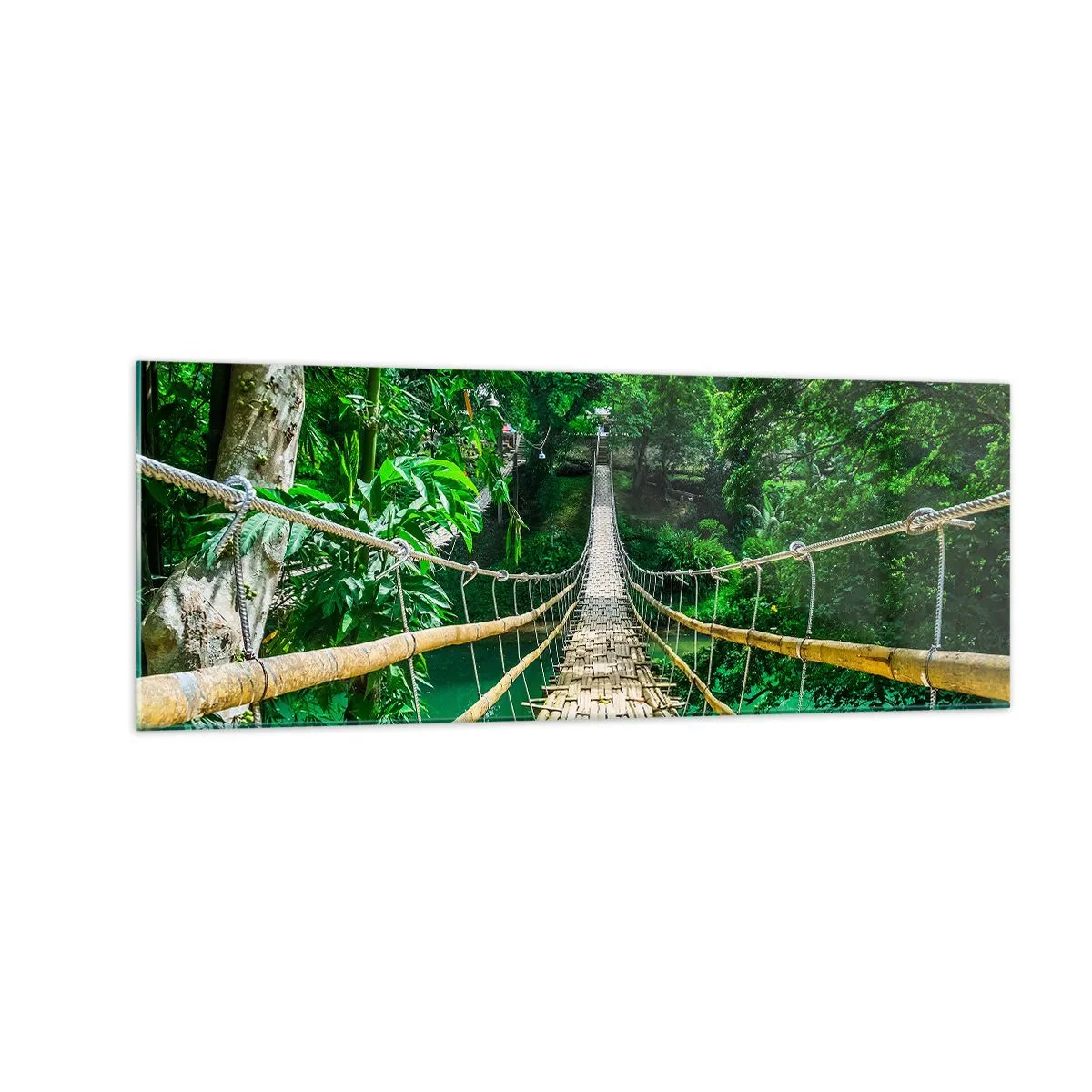 Schilderen op glas - Apenbrug over de green - 140x50 cm