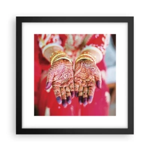 Poster in een zwarte lijst - Klaar om je geluk te vangen? - 30x30 cm