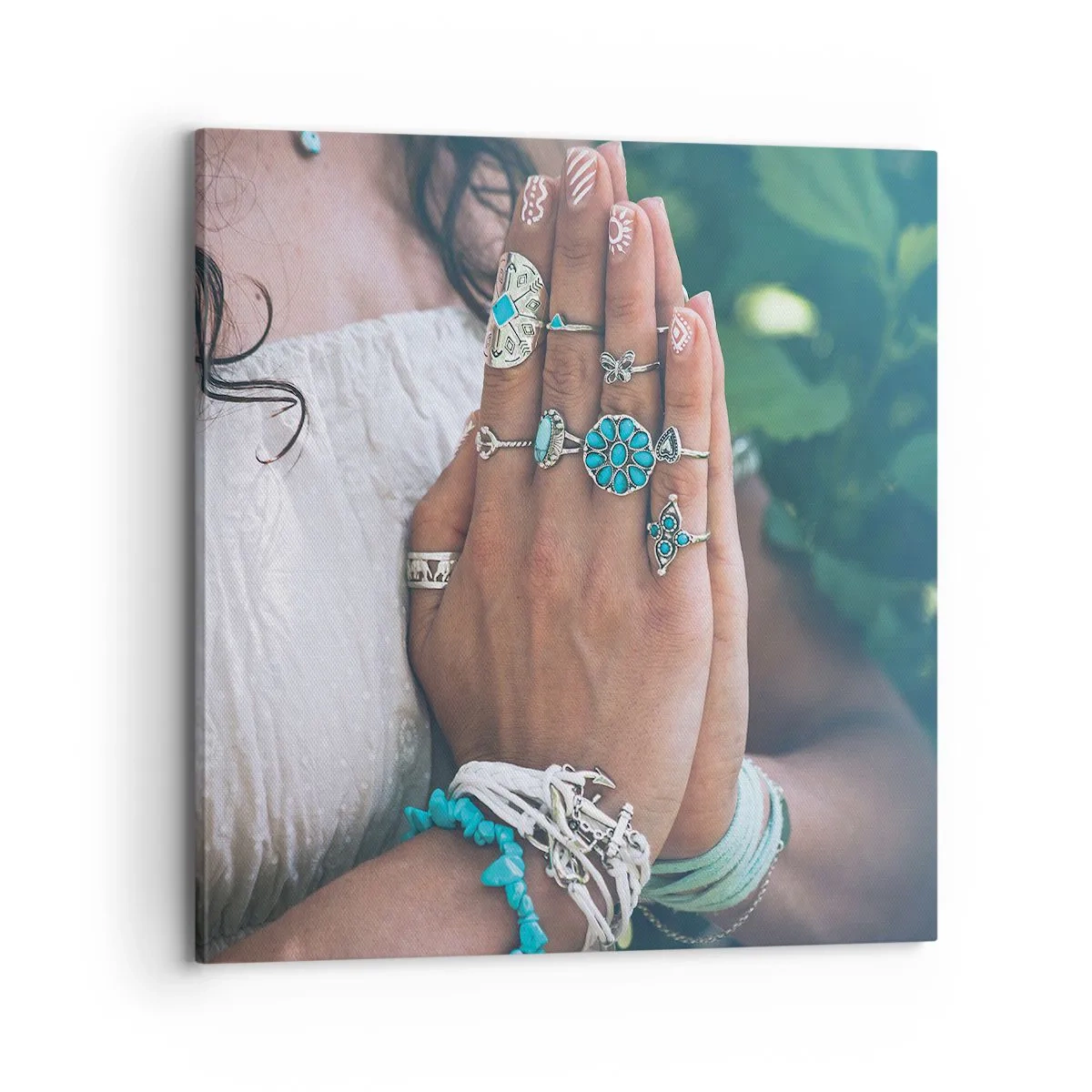 Schilderen op canvas - Welkom in het centrum van het zijn - 70x70 cm