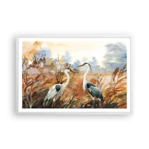 Poster in een witte lijst - Waarheen in de herfst? - 91x61 cm