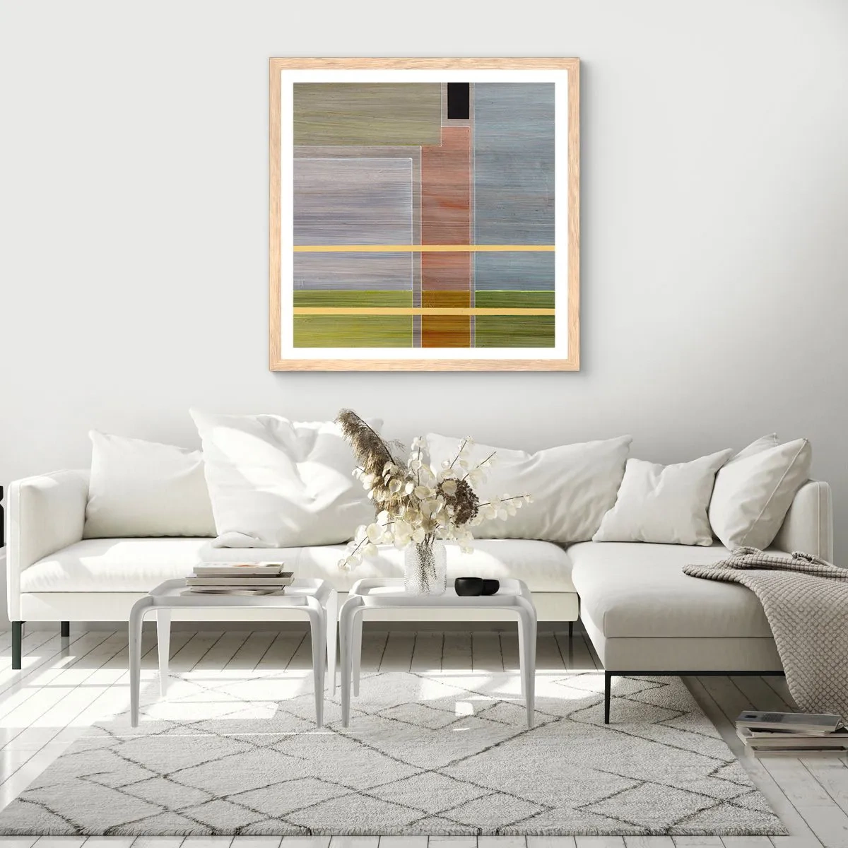 Een poster in een licht eiken lijst - Eenvoudig en rustig - 60x60 cm