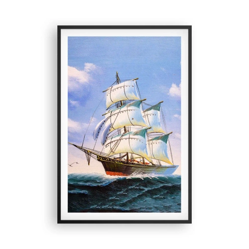 Poster in een zwarte lijst - Trots met de wind - 61x91 cm