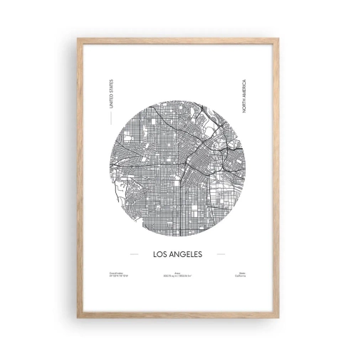Een poster in een licht eiken lijst - Anatomie van Los Angeles - 50x70 cm