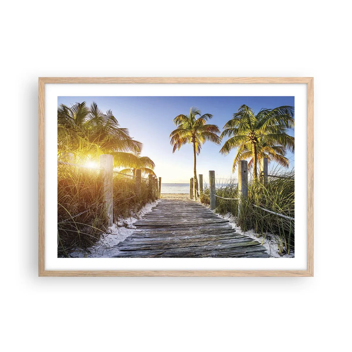 Een poster in een licht eiken lijst - Rechtstreeks naar het paradijs - 70x50 cm