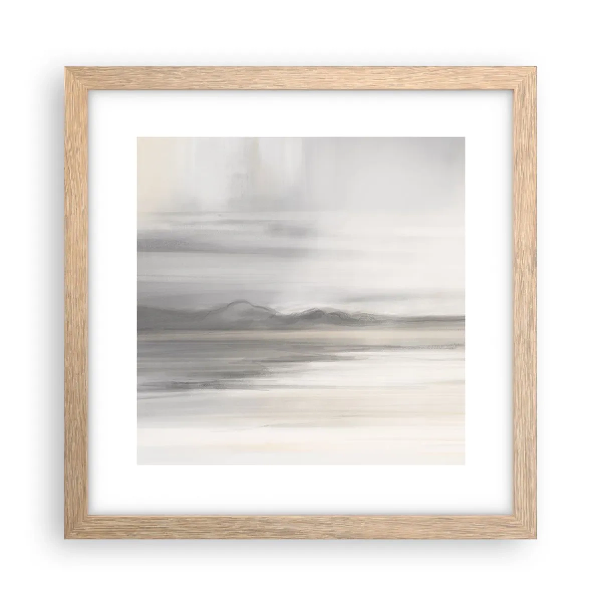 Een poster in een licht eiken lijst - Afstand in reflectie - 30x30 cm
