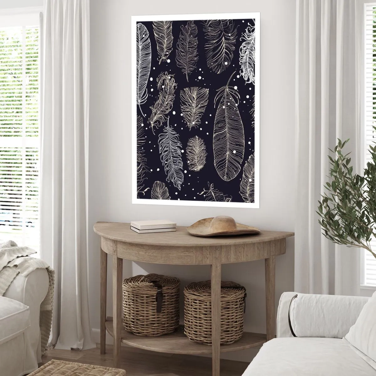 Poster - Gevederde kant - 61x91 cm